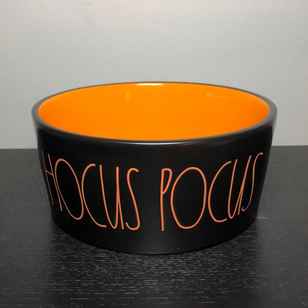 🆕Rae Dunn Hocus Pocus Black Orange Dog Cat Bowl